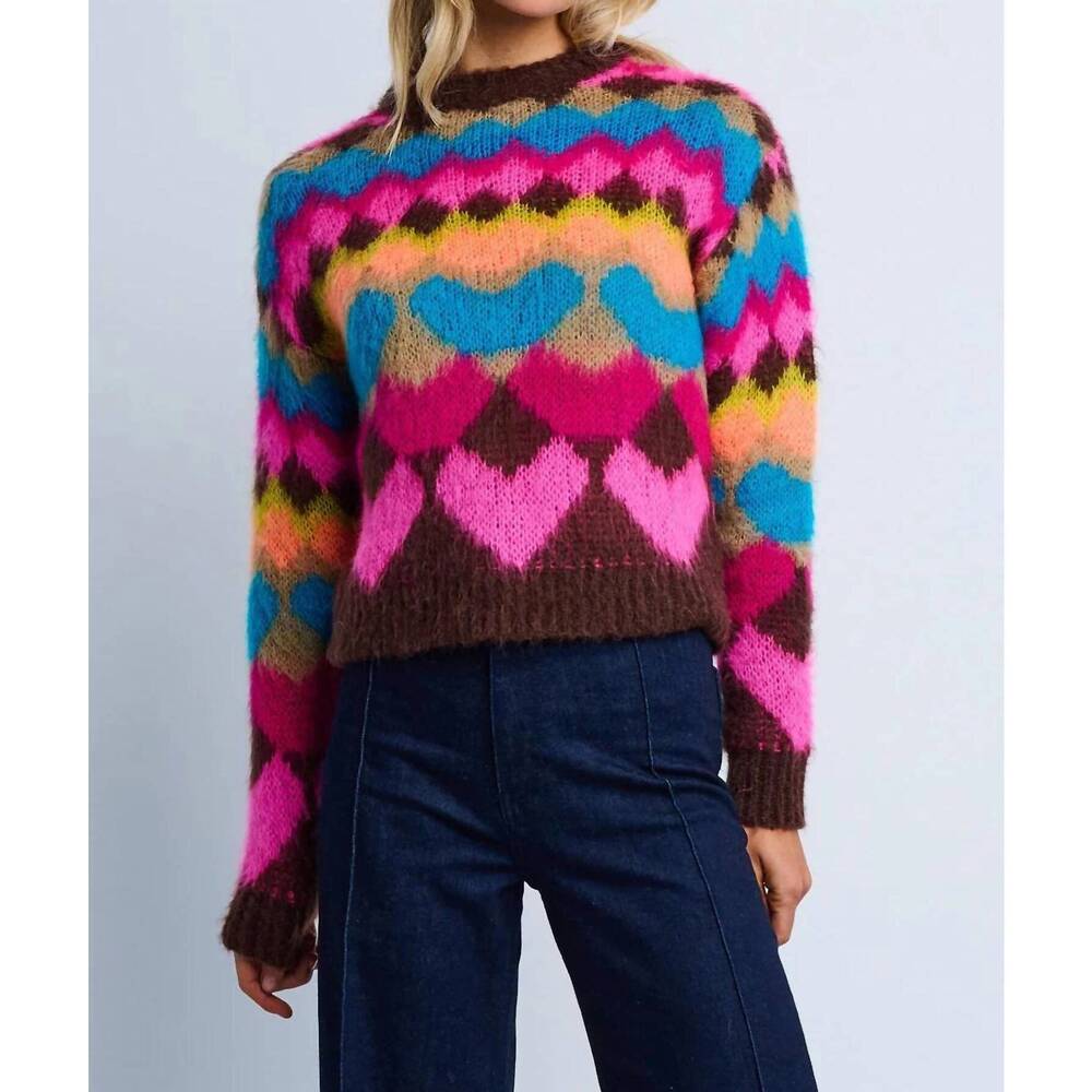 NEW LISA TODD women's ciao bella sweater in multi bright